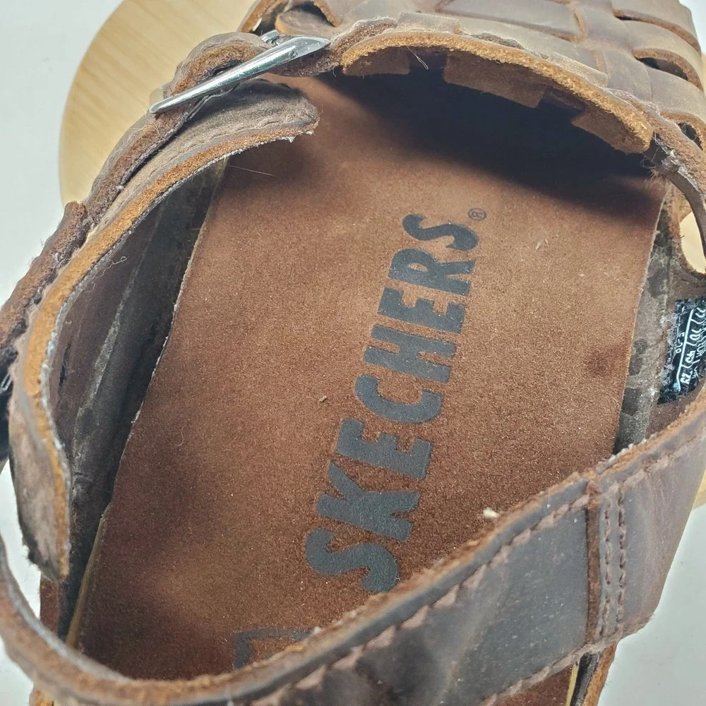 Skechers Jammers Sandals Mens 11 Fisherman Brown Chunky Platform 90s‎ Y2K Shoes